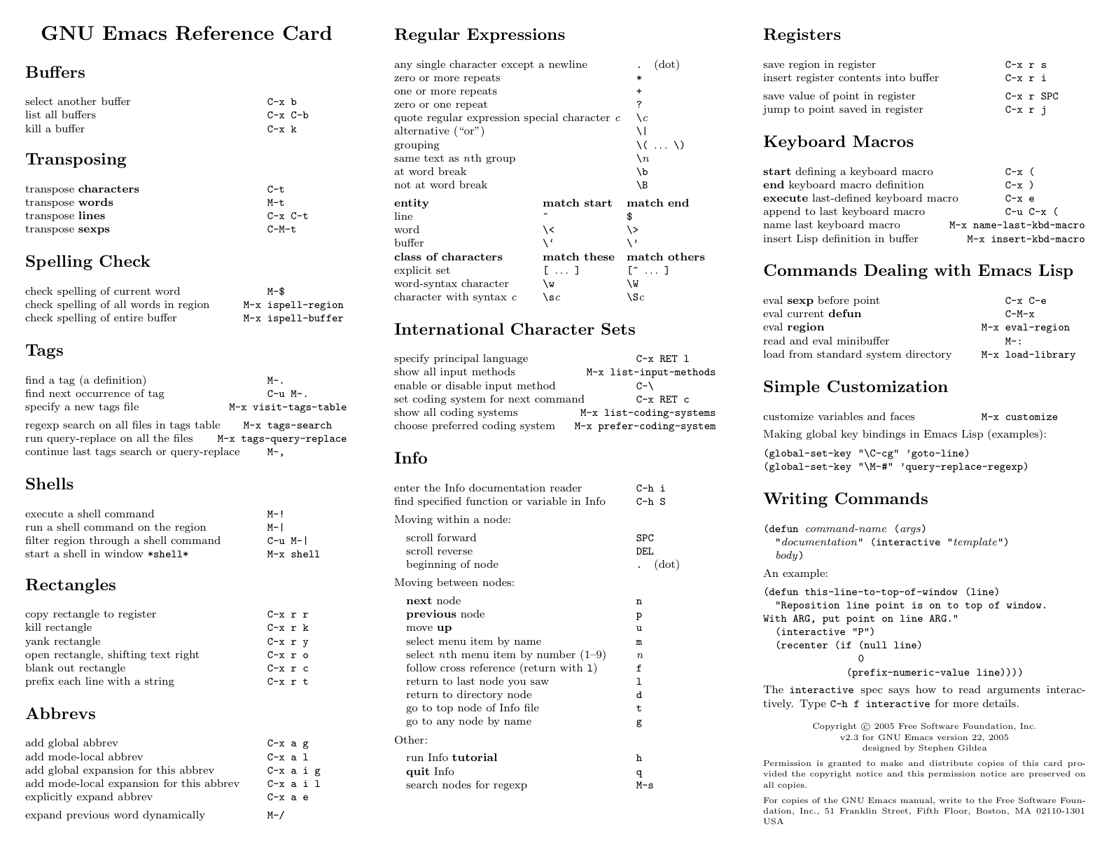 ./photo/GNU Emacs Reference Card.png